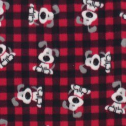 Black   Red Buffalo Checkered Plaid Dogs Anti Pill Plush Fleece Fabric
