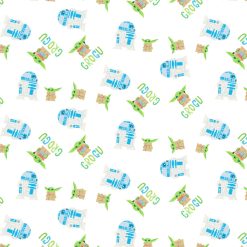 Mandalorian Grogu R2D2 Toss Cotton Fabric