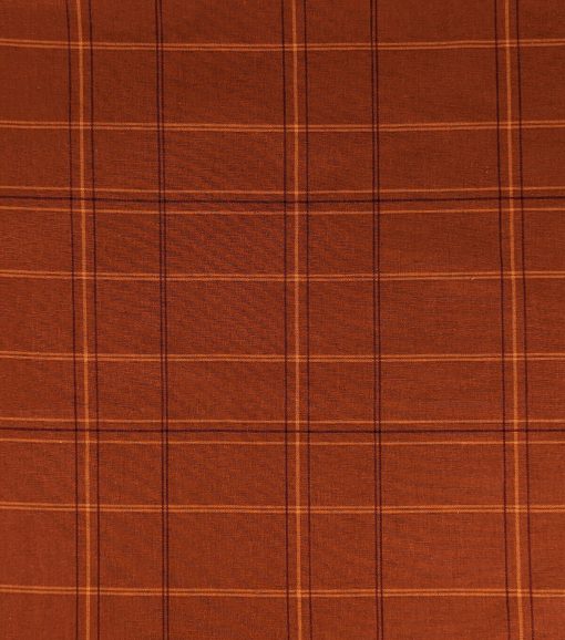 Orange Plaid Cotton Fabric