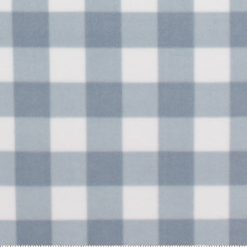 Blue   White Gingham Pattern Anti Pill Fleece Fabric