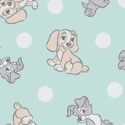 Lady and the Tramp Fleece Fabric White Dot