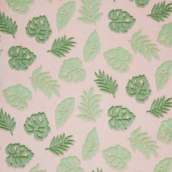 Summer Green Embossed Simple Tropical Leaves Sew Lush Fleece Fabric