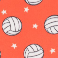 Orange Volleyball Superstar Blizzard Fleece Fabric