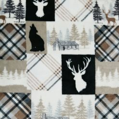 Sew Lush Fleece Fabric Lodge Brown Patchwork