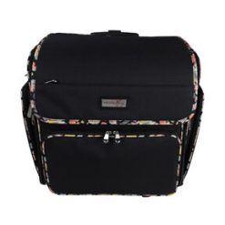 Everything Mary 18 Floral on Black Collapsible Rolling Craft Bag