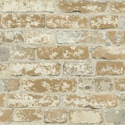 RoomMates Wallpaper Stuccoed Brown Brick