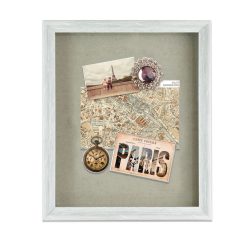 Enchante 14 x 17 Distressed White Shadow Bo x Photo Frame