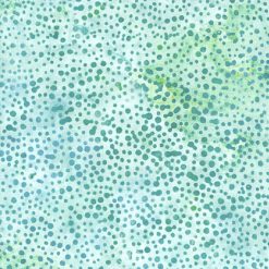 Green Water Lily Dots Batik Cotton Fabric