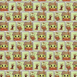 Mandalorian Child Paint Frames Cotton Fabric