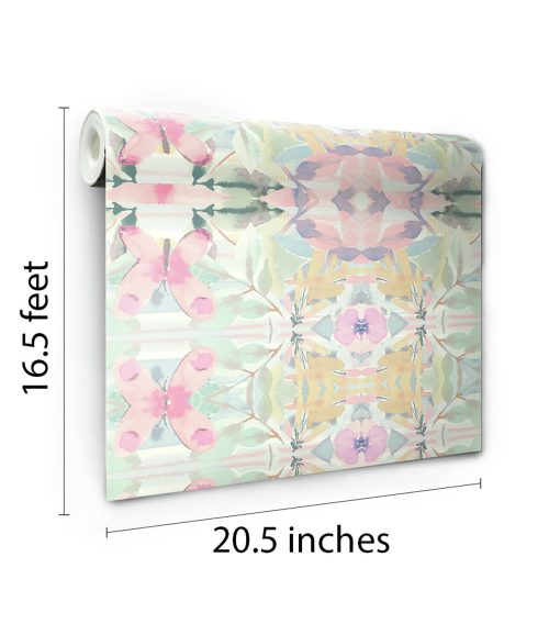 RoomMates Wallpaper Pink Synchronized Floral - Image 8