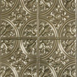 Gold Tin Peel   Stick Tile Backsplash