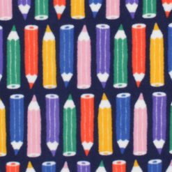 Multicolor Pencils Anti Pill Fleece Fabric by POP!