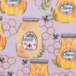 Yellow Honey Jars With Bees Anti Pill Plush Fleece Fabric