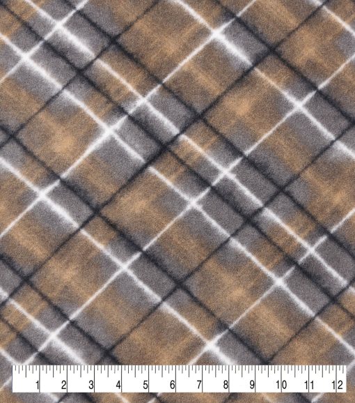 Sketch Plaid Anti Pill Fleece Fabric - Image 2