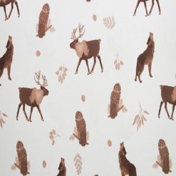 Super Snuggle Owl   Wolf Tossed Flannel Fabric