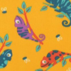 Chameleons On Yellow Blizzard Fleece Fabric