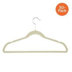 Honey Can Do 18 x 9.5 White Velvet Non Slip Suit Hangers 50pk