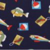 Fishing Icons Blizzard Fleece Fabric