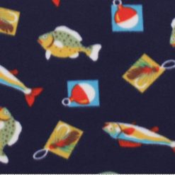 Fishing Icons Blizzard Fleece Fabric