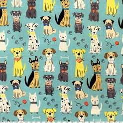 Good Boys Blue Novelty Cotton Fabric