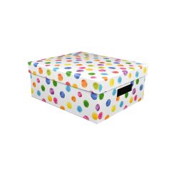 13 Rainbow Dot Rectangle Box With Cutout Handles by Place   Time