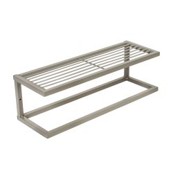 Honey Can Do 16 x 5 Satin Nickel Slatted Bath Shelf With Towel Bar