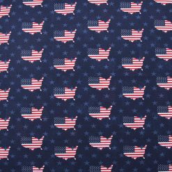 USA Flag On Navy Stars Patriotic Cotton Fabric
