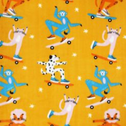 Animals on Skateboards Anti Pill Fleece Fabric