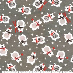 Winter Bear With Scarf Super Snuggle Christmas Flannel Fabric