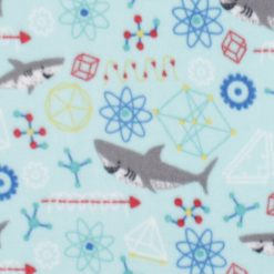 Science   Sharks on Blue Anti Pill Fleece Fabric