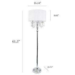 All The Rages Sheer Shade Floor Lamp with Hanging Crystals