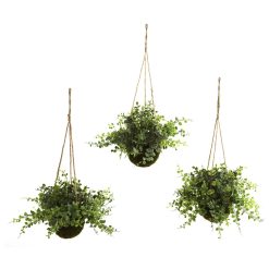 Nearly Natural Eucalyptus, Maiden Hair   Berry Hanging Basket
