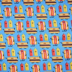 Hot Dog Burger Fun Novelty Cotton Fabric