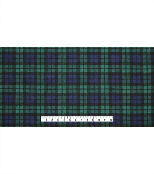 Navy Tartan 108 Wide Flannel Fabric - Image 4