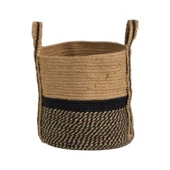 Nearly Natural 13 Boho Handwoven Jute Basket With Handles
