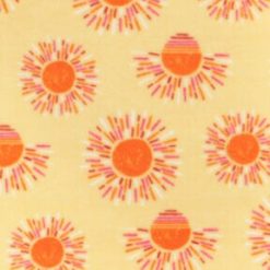 Bright Suns on Yellow Anti Pill Fleece Fabric