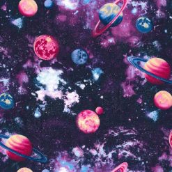 Fabric Traditions Planets Purple Novelty Glitter Cotton Fabric