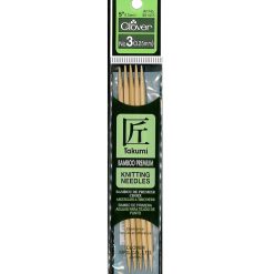 Clover 5 Bamboo 3/3.25mm Double Point Knitting Needle Set 5ct