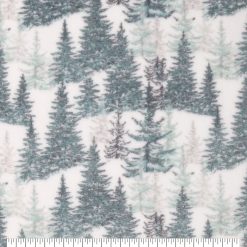 Sew Lush Fleece Fabric Winter Trees
