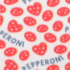 Pepperoni on White Blizzard Fleece Fabric