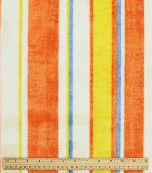 Orange Stripe Luxe Fleece Fabric - Image 3