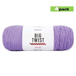 4pk Solid Lilac Medium Weight Acrylic 380yd Value Yarn by Big Twist