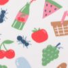 Icons on White Blizzard Fleece Fabric