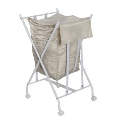 Honey Can Do 18 x 33 White   Natural No Bend Bounce Back Hamper