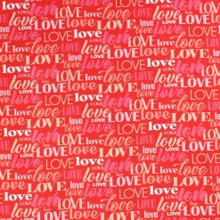Love on Red Super Snuggle Flannel Fabric