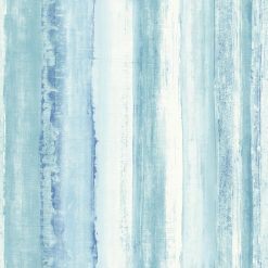 RoomMates Wallpaper Blue Watercolor Stripe
