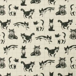 Cats on Grid Super Snuggle Flannel Fabric