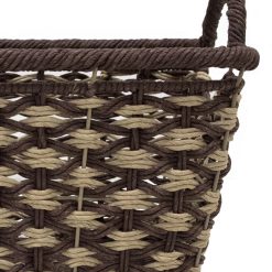 16.5 x 11 Dark Brown Woven Basket With Handles by Place   Time