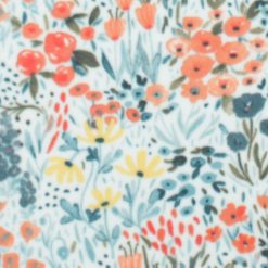 Blue Watercolor Packed Floral Anti Pill Fleece Fabric