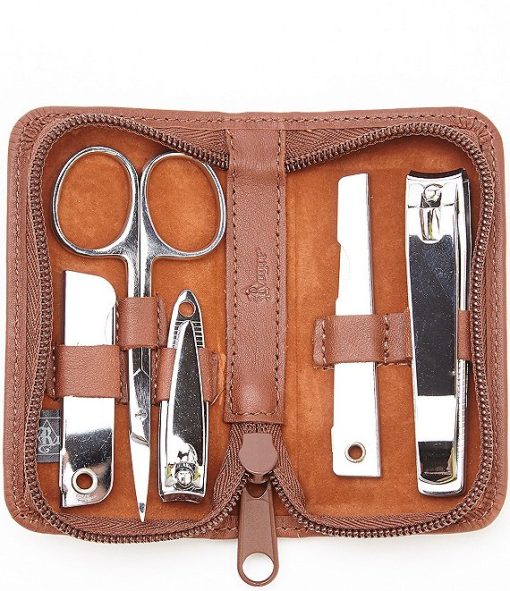 Leather Deluxe Chrome Plated Mini-Manicure Kit - Image 4